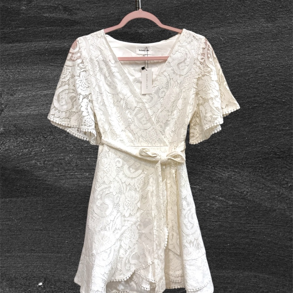Sugarlips White Lace Mini Dress size Medium